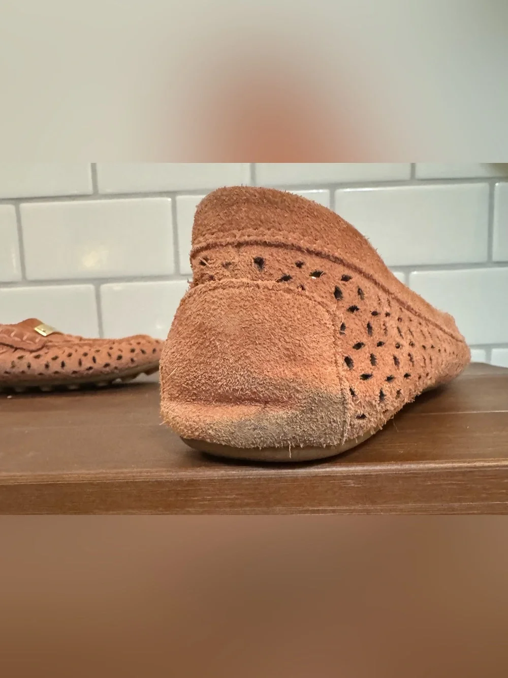Michael Kors Dusty Rose Suede Perforated Loafers